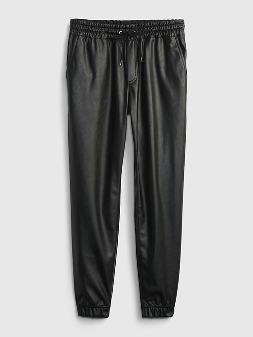Image number 4 showing, High Rise Faux Leather Joggers