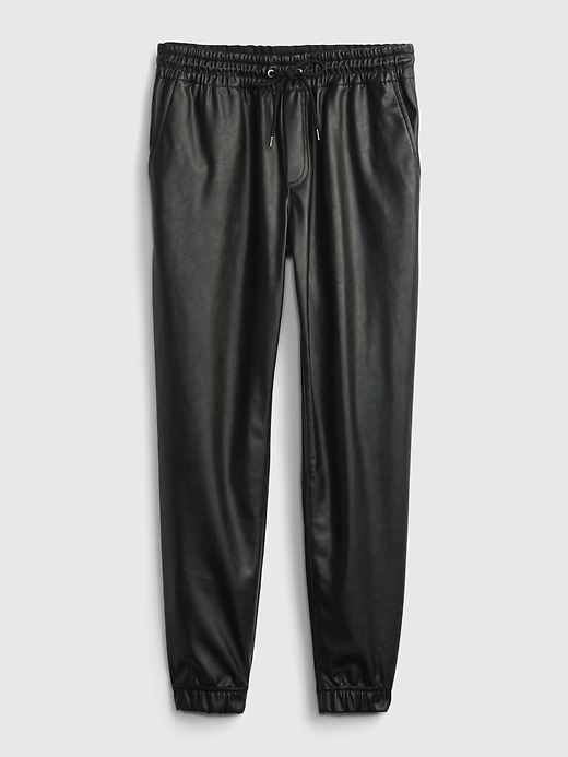 Image number 4 showing, High Rise Faux Leather Joggers
