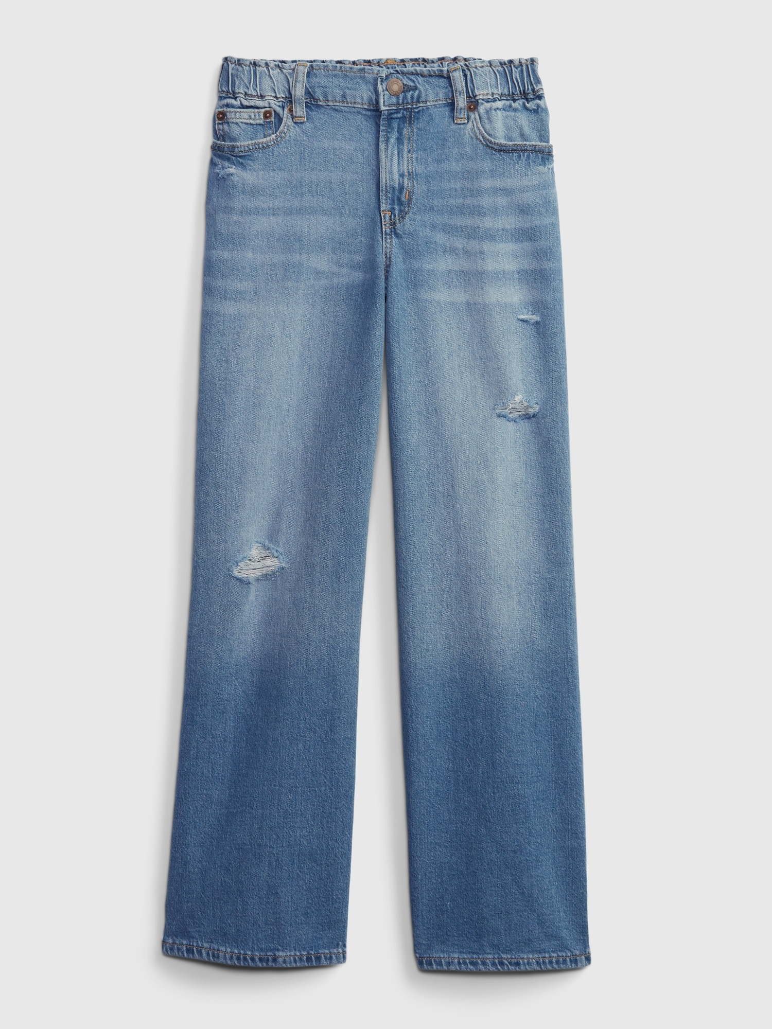 Kids High Rise Wide Leg Jeans with Washwell