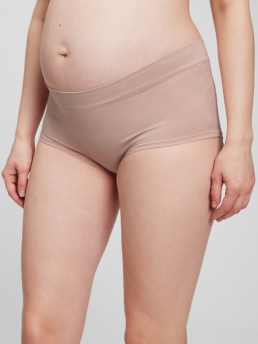 1 of 8 showing, with the color wispy pink of product Maternity Shorty Briefs