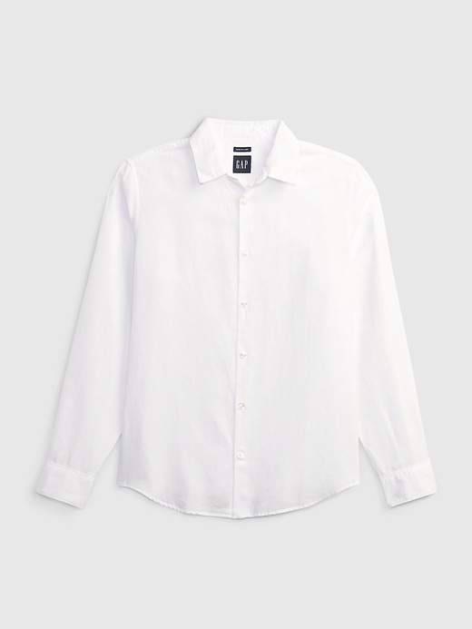 Image number 4 showing, Linen-Cotton Shirt in Untucked Fit