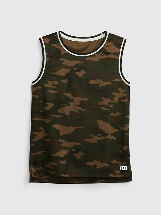 1 of 8 showing, with the color camo of product Kids Mesh Tank Top