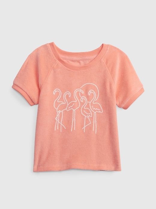 1 of 8 showing, with the color neon coral volt of product Toddler Towel Terry Top