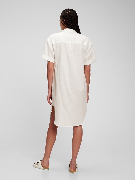 Image number 5 showing, Linen-Cotton Shirtdress