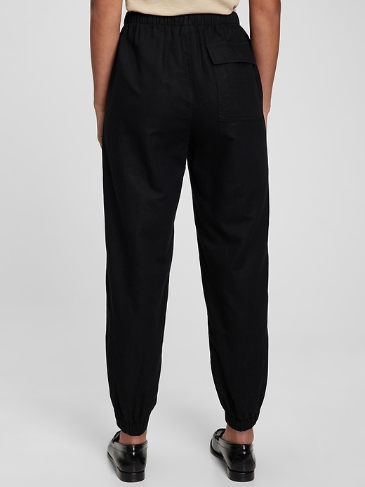 Image number 5 showing, High Rise Linen-Cotton Utility Joggers