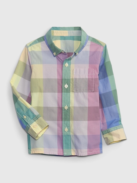 View large product image 1 of 3. Toddler Plaid Button-Down Shirt