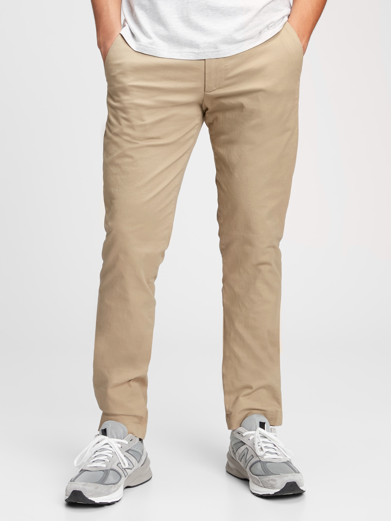 Buy GAP Mens Beige Washwell Vintage Wash Khakis In Slim Fit With GapFlex   Shoppers Stop