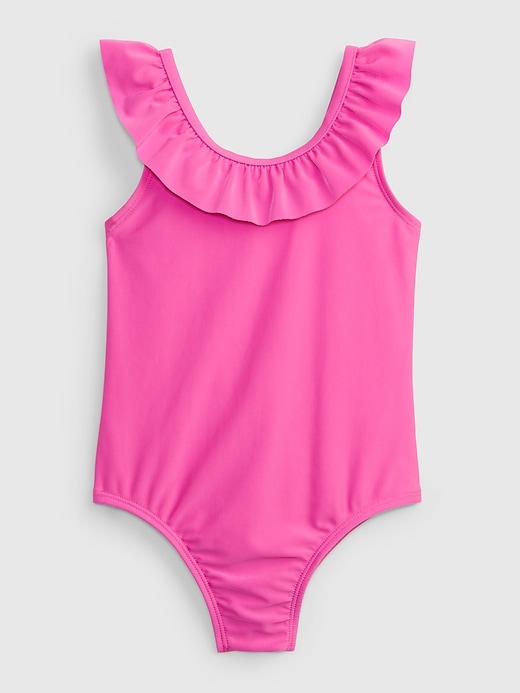 Image number 1 showing, Toddler Recycled Ruffle Swim One-Piece