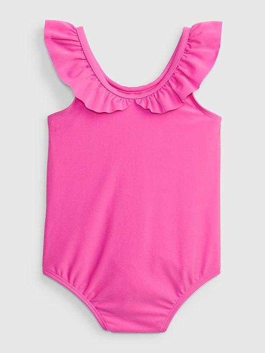 Image number 2 showing, Toddler Recycled Ruffle Swim One-Piece