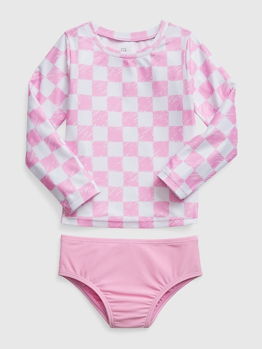 Image number 1 showing, Toddler Recycled Rash Guard Swim Two-Piece