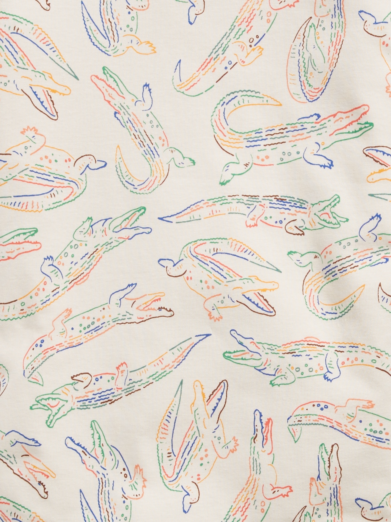 Kids Organic Cotton Alligator Print PJ Shorts Set