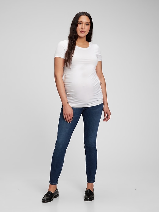 Gap Women's Maternity Inset Panel Skinny Jeans with Washwell Black Wash Size 31