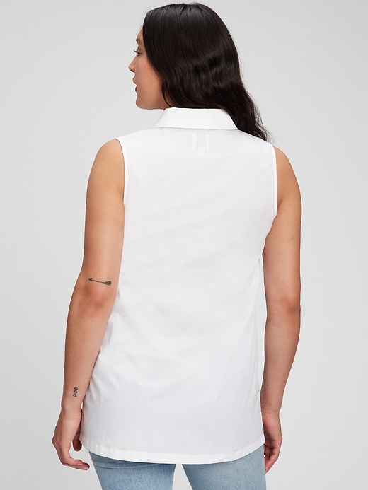 2 of 8 showing, with the color optic white of product Maternity Button-Down Top