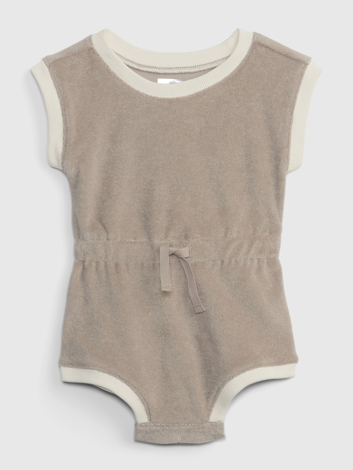 Gap Baby Towel Terry Shorty One-piece In Quail Brown