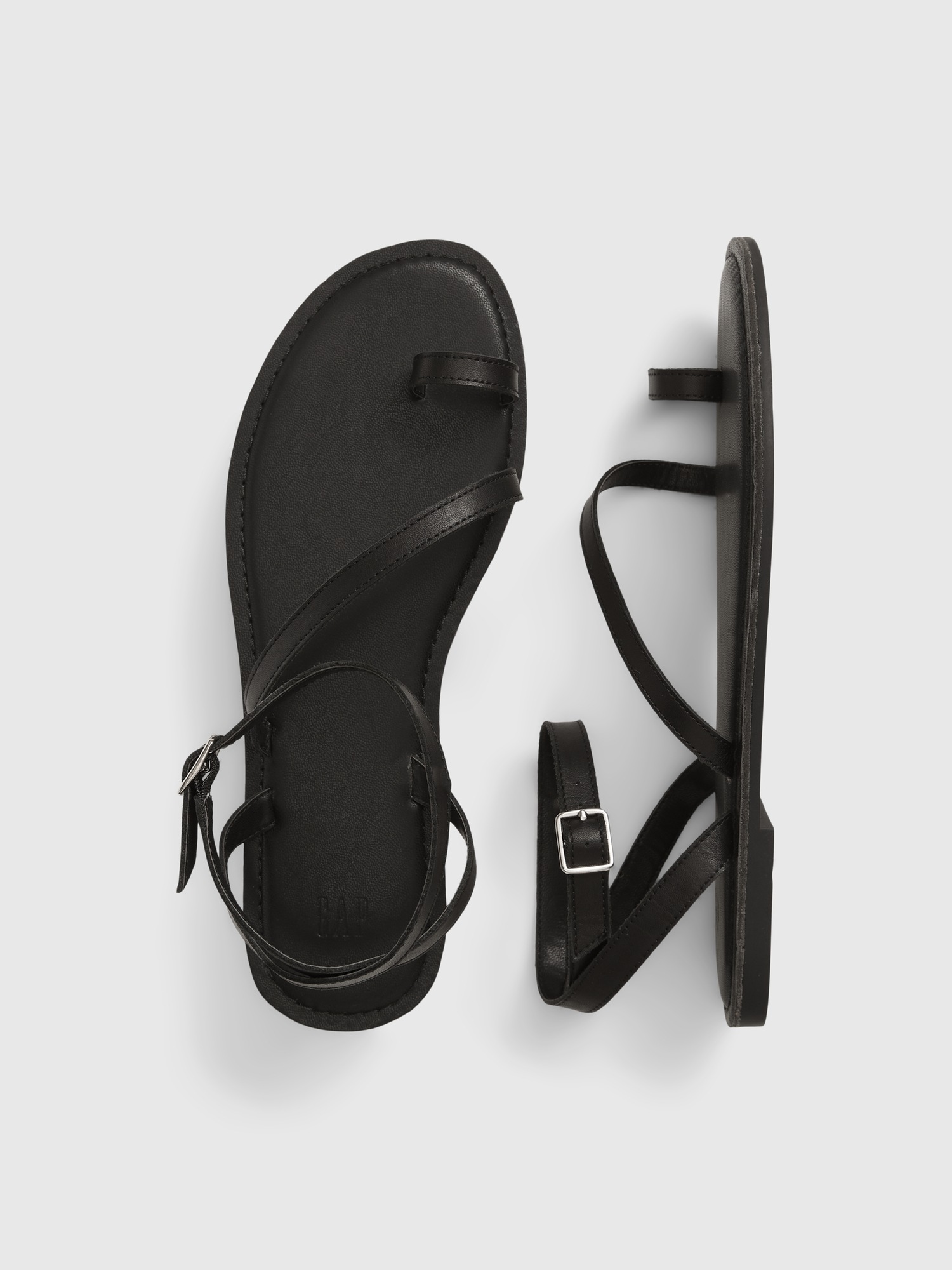 Leather Ankle Wrap Strappy Sandals | Gap