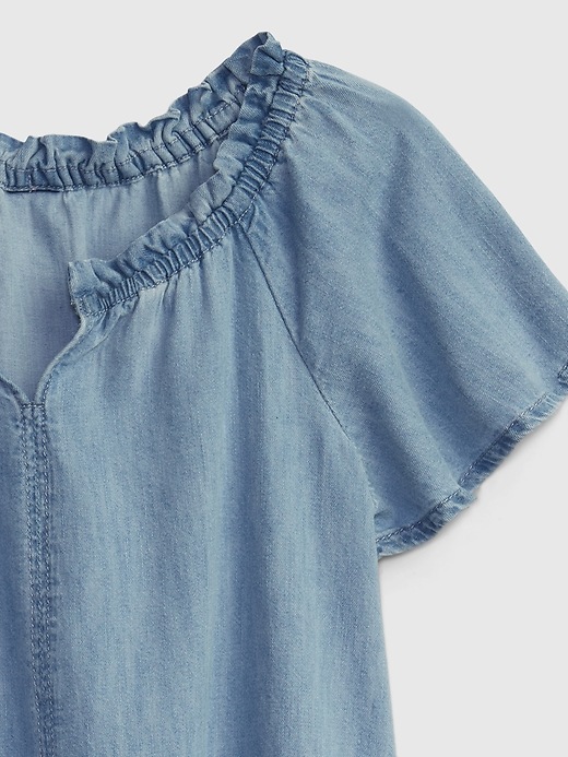 Image number 3 showing, Toddler Tiered Denim Dress with Washwell