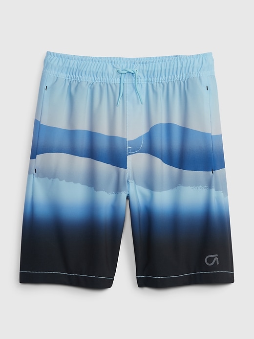 1 of 8 showing, with the color blue of product GapFit Kids Quick-Dry Shorts