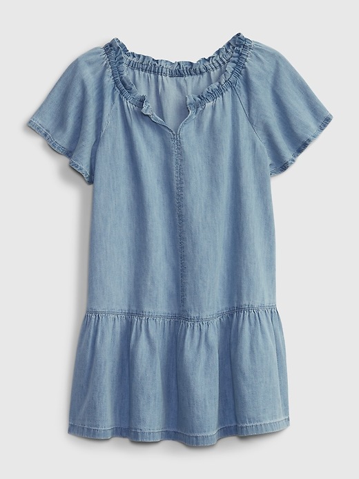 View large product image 1 of 3. Toddler Tiered Denim Dress with Washwell