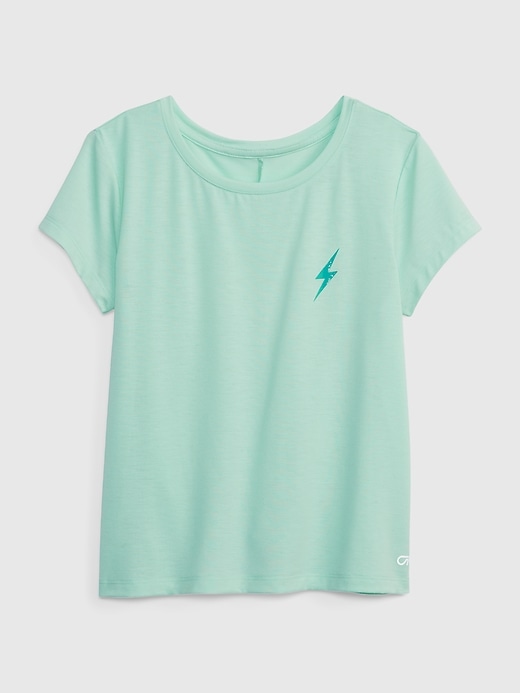 1 of 8 showing, with the color BROOK GREEN 136009TCX of product GapFit Kids Ruched-Back Top