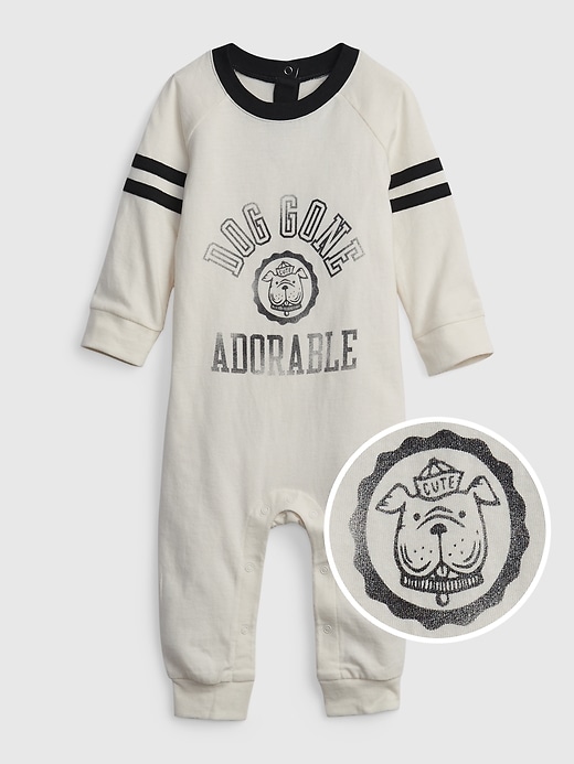 Image number 1 showing, Baby 100% Organic Cotton Graphic One-Piece