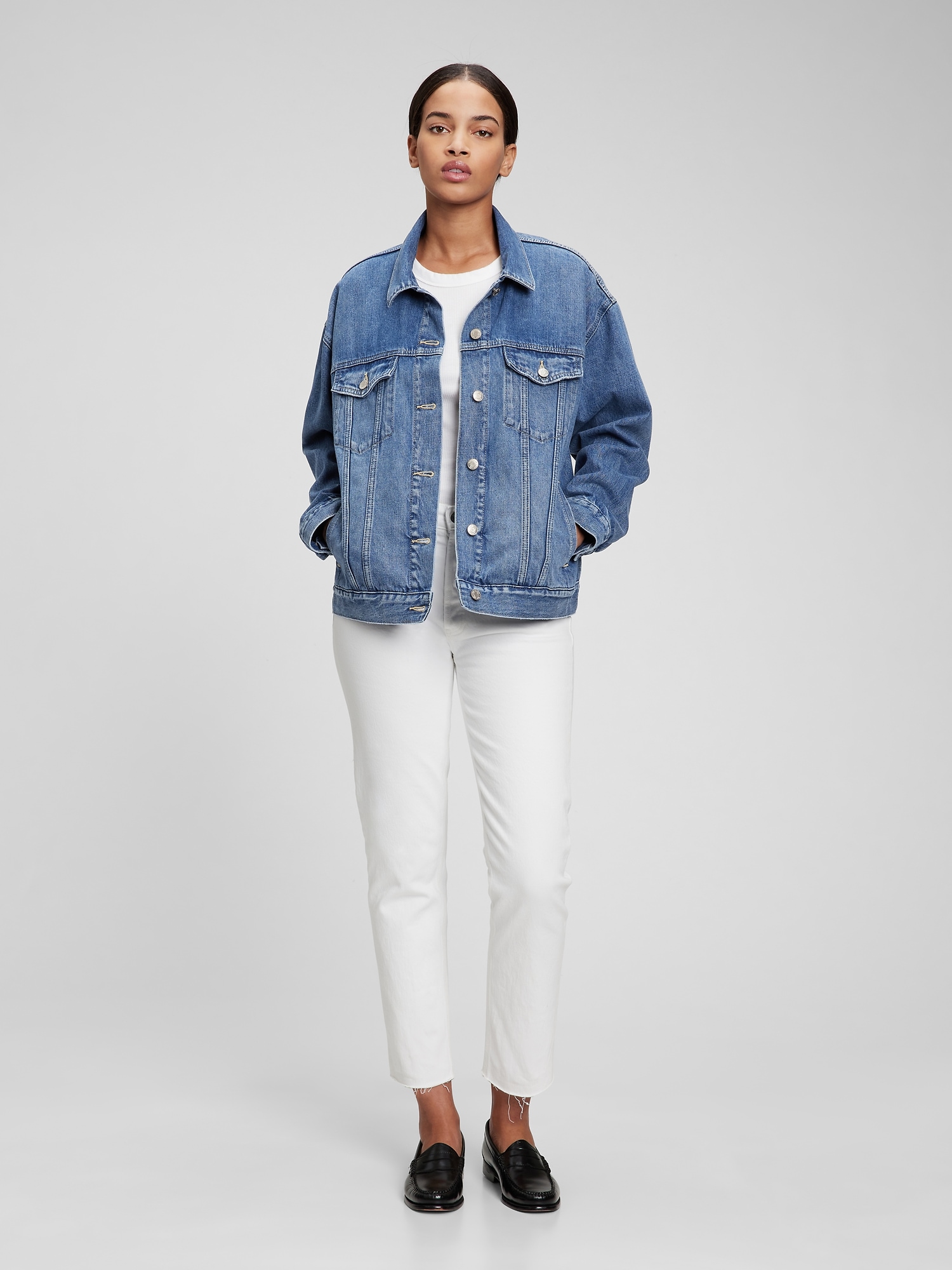 over sized denim jacket