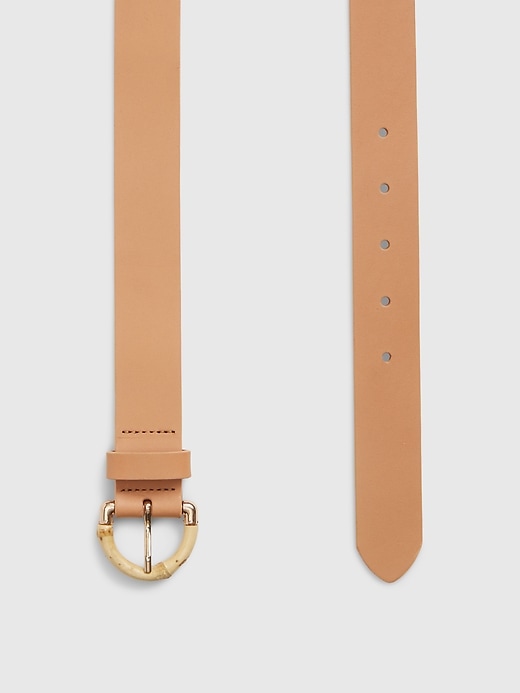 Image number 3 showing, Leather Belt with Bamboo Buckle