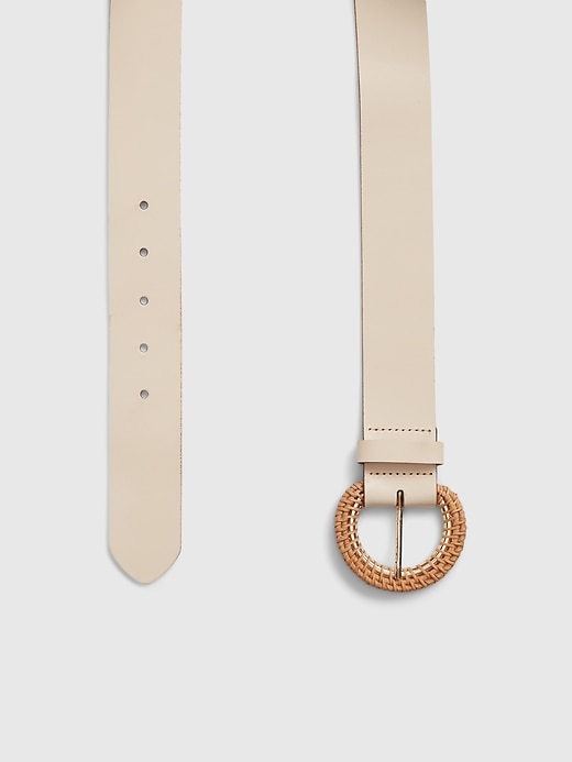 Image number 3 showing, Leather Belt with Rattan Buckle
