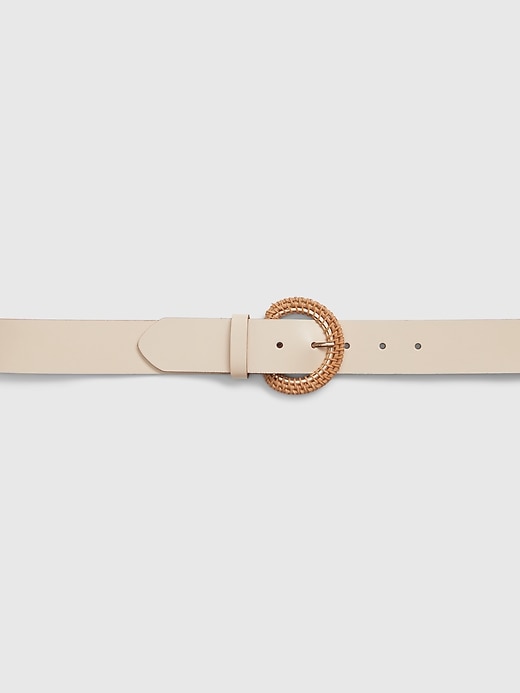 Image number 2 showing, Leather Belt with Rattan Buckle
