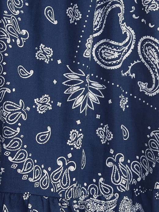 Image number 3 showing, Kids Linen-Cotton Bandana Print Tiered Dress
