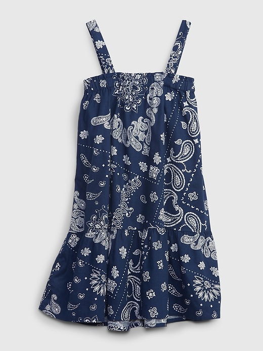 Image number 2 showing, Kids Linen-Cotton Bandana Print Tiered Dress