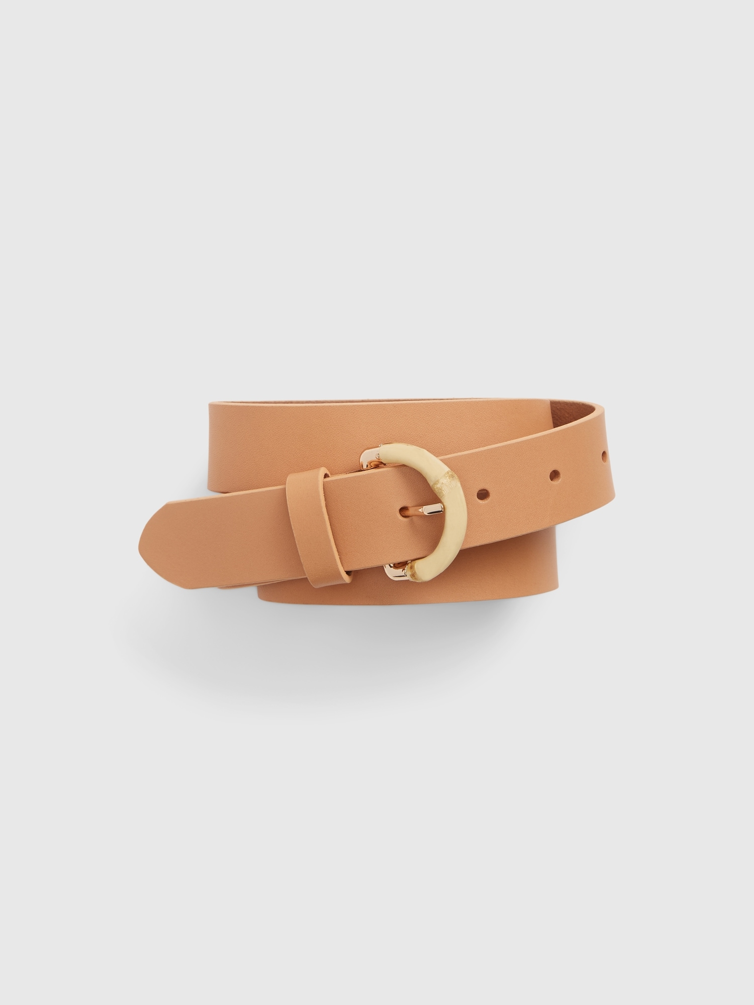 Gap Leather Belt with Bamboo Buckle brown. 1