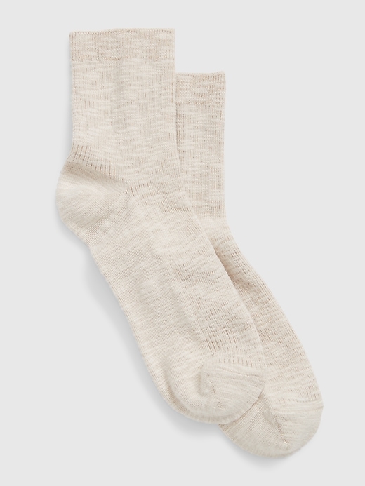 1 of 8 showing, with the color new sand beige of product Slub Cotton Crew Socks