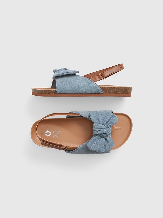 View large product image 1 of 1. Kids Chambray Bow Sandals