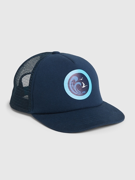 1 of 8 showing, with the color navy of product Kids Trucker Hat