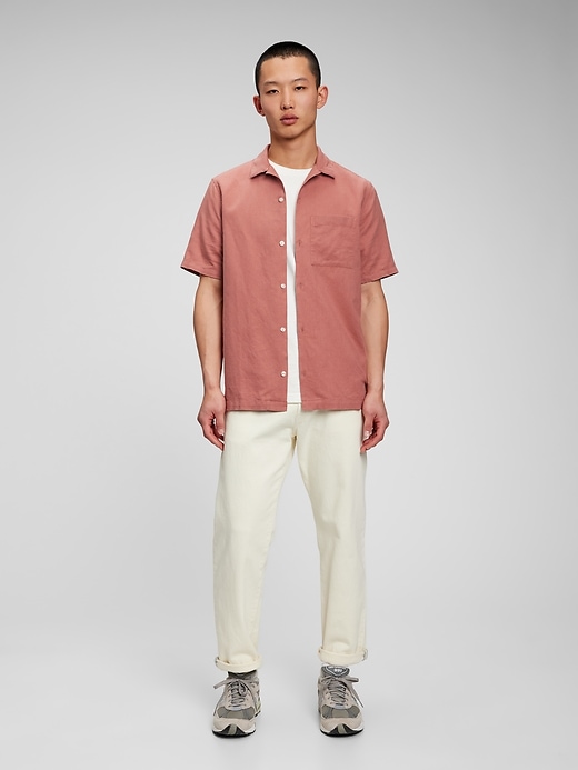 View large product image 1 of 1. Resort Shirt in Linen-Cotton