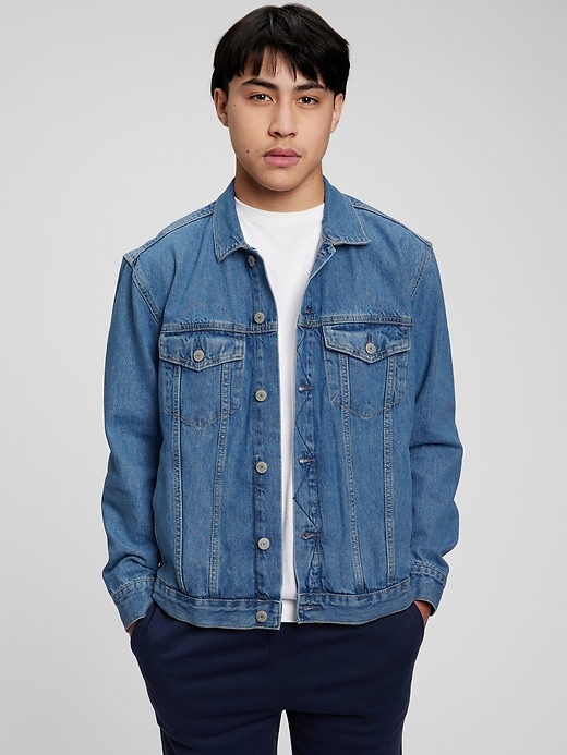 2 of 8 showing, with the color medium wash of product Teen Oversized Denim Jacket