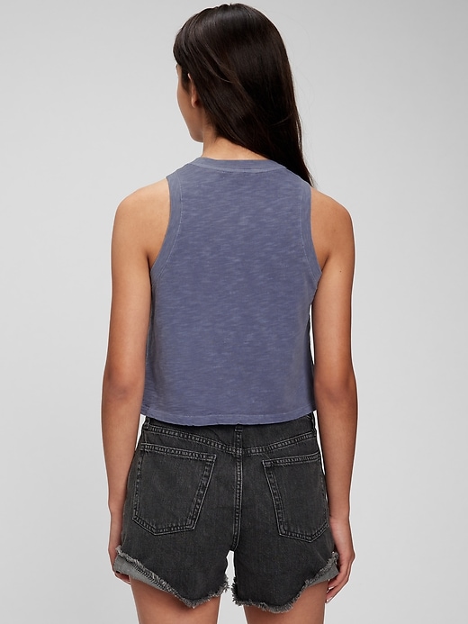 2 of 8 showing, with the color larkspur blue of product Teen Organic Cotton Tank Top