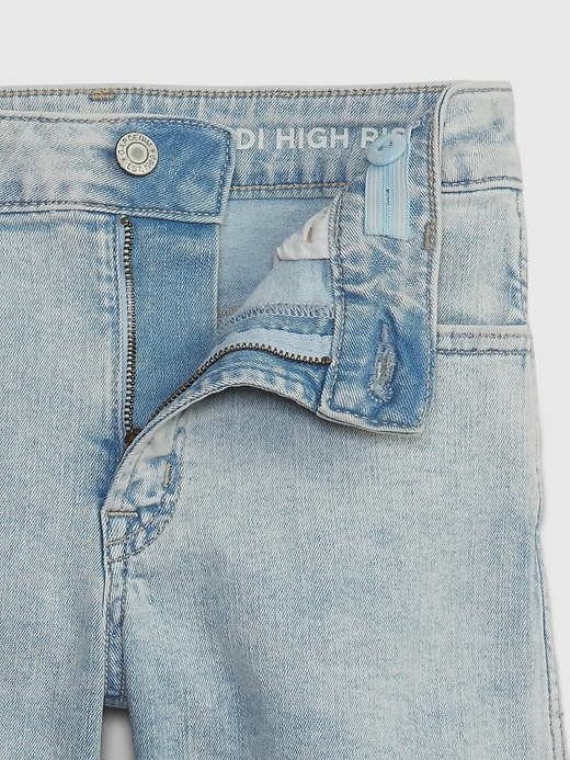 Image number 2 showing, Kids High Rise Denim Midi Shorts with Washwell