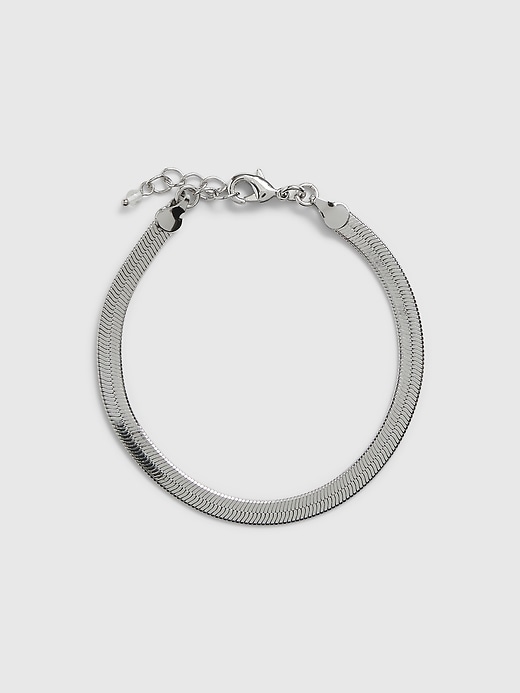 1 of 8 showing, with the color silver of product Herringbone Bracelet