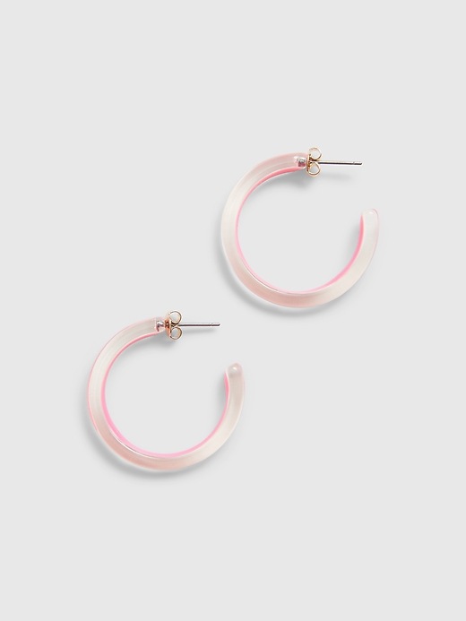 View large product image 1 of 1. Chunky Enamel Hoop Earrings