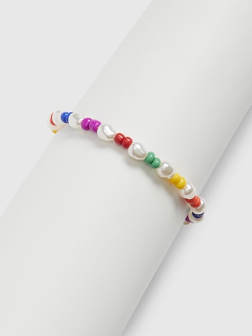 Rainbow Pearly Bead Bracelet