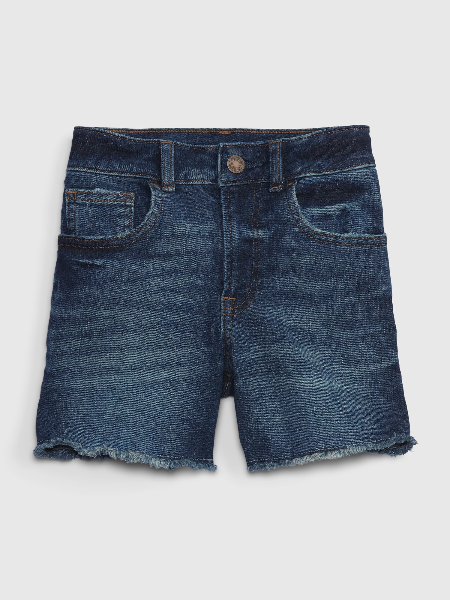 Gap Kids High Rise Midi Denim Shorts with Washwell blue. 1