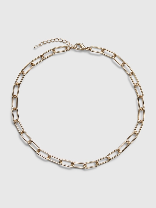 1 of 8 showing, with the color gold of product Chunky Chain Link Necklace