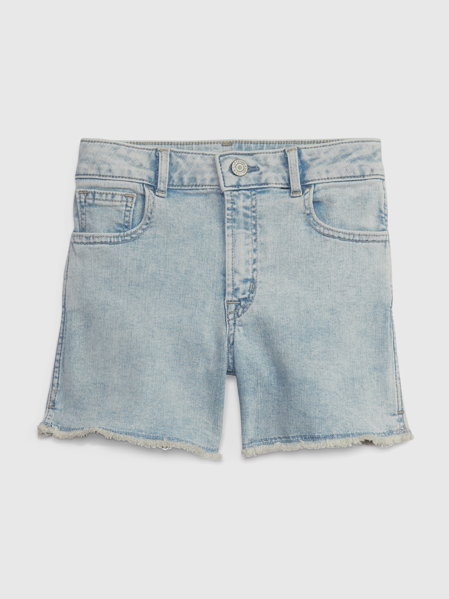 Kids High Rise Denim Midi Shorts with Washwell Gap