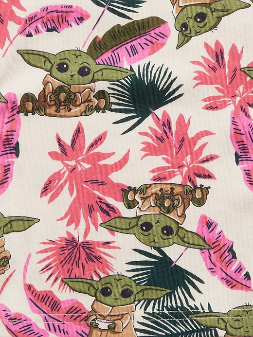 2 of 8 showing, with the color birch beige of product babyGap &#124 Star Wars™ 100% Organic Cotton Tropical Print PJ Set