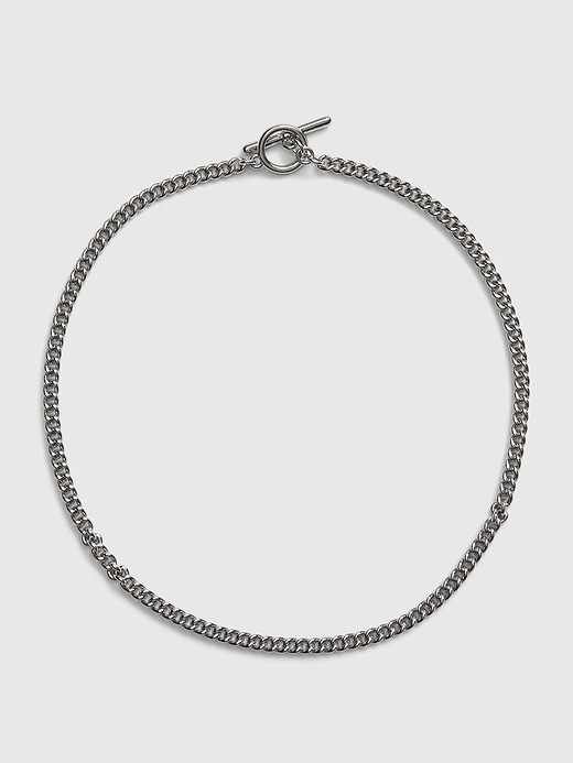 1 of 8 showing, with the color silver of product Curb Chain Necklace