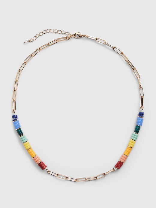 1 of 8 showing, with the color rainbow multi of product Rainbow Chain Link Necklace