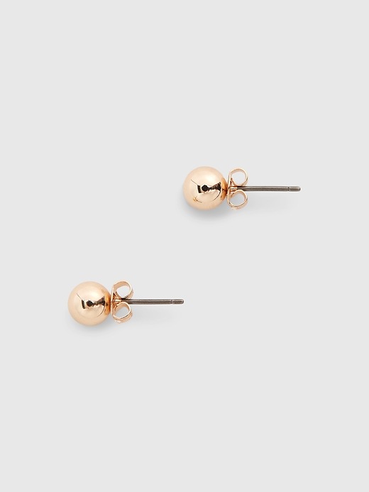 1 of 8 showing, with the color gold of product Bead Stud Earrings