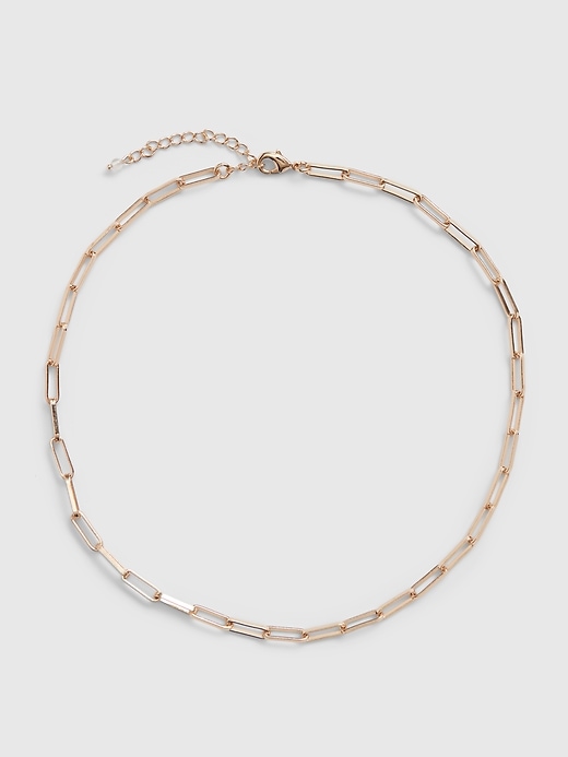 1 of 8 showing, with the color gold of product Delicate Chain Link Necklace