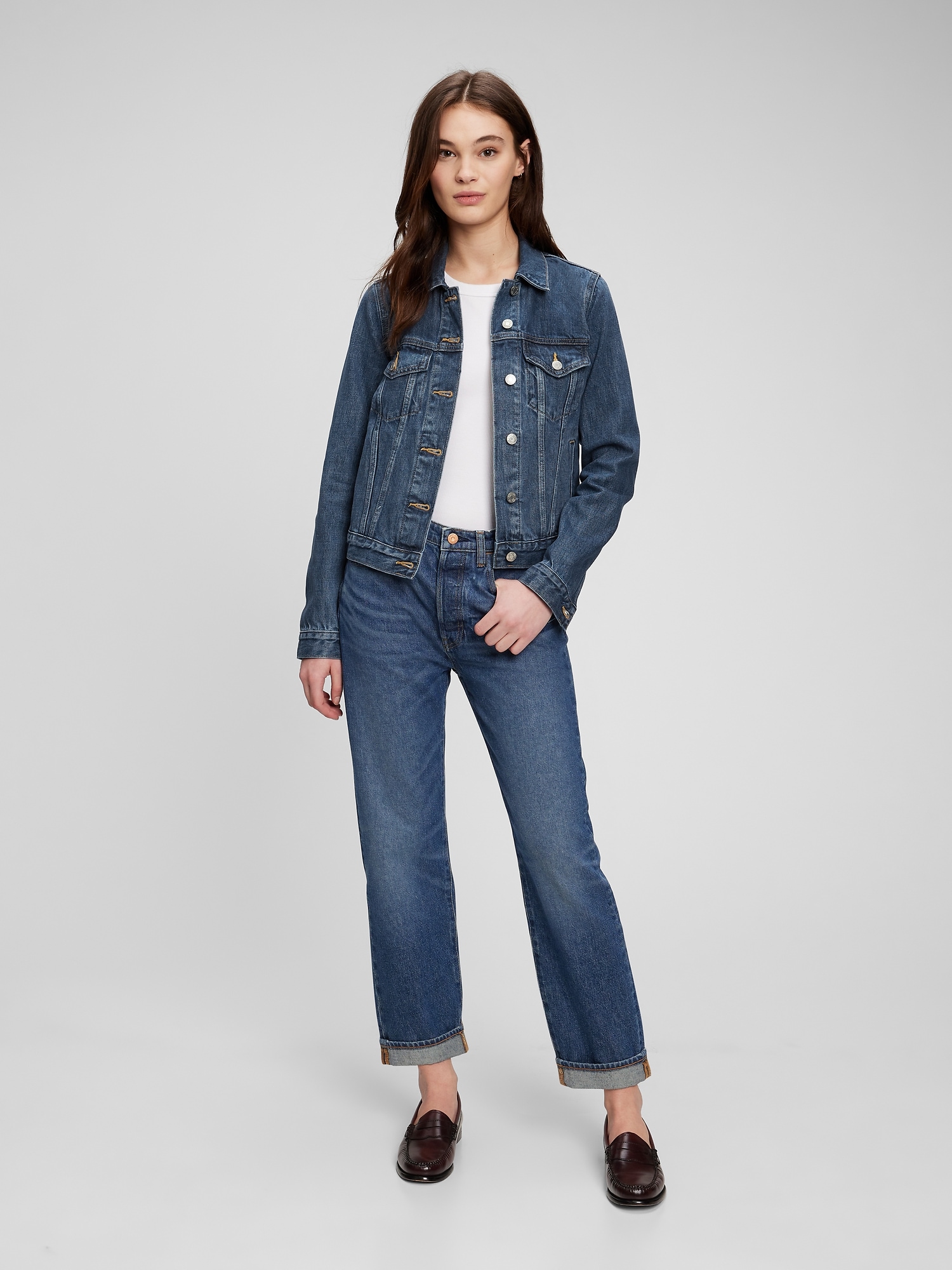 Gap Icon Denim Jacket With Washwell In Medium Indigo